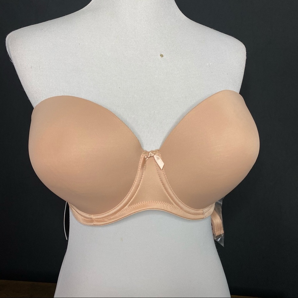 Wacoal Respect Balconette Strapless Bra 38DD Praline Beige Convertible Multi - Picture 4 of 13